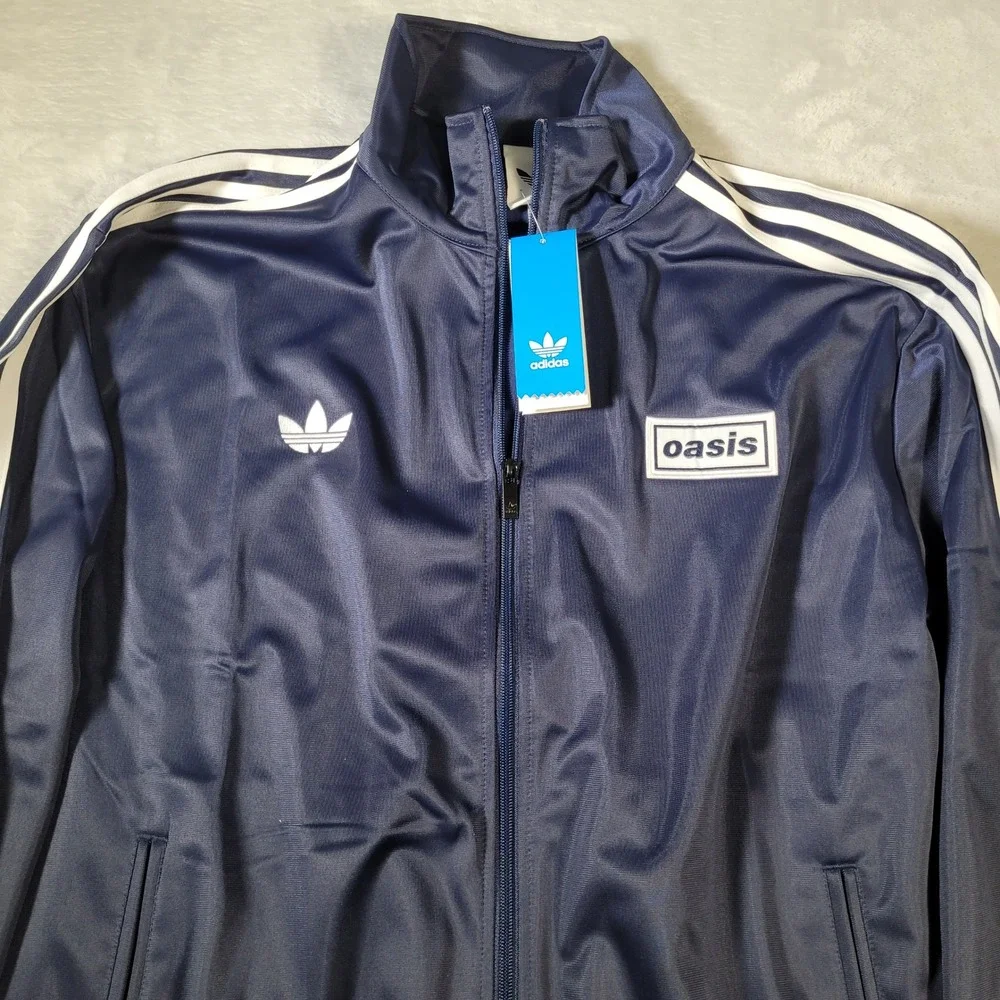 Adidas Oasis Firebird Track Jacket Mens XL Navy Blue Live 25 Reunion KT3456